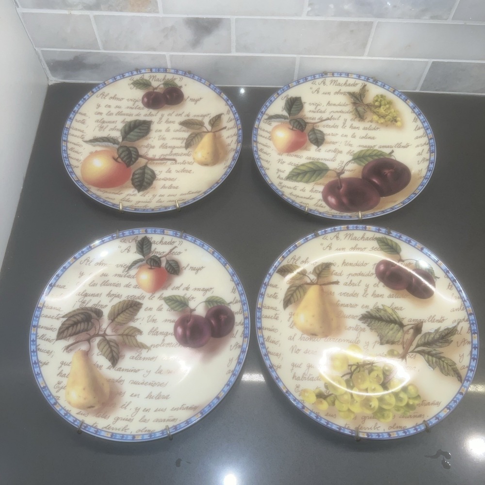 4 decorative 8" salad plates Eden Collection Adam Eva Seth Abel